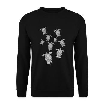 Schildkröten Turtles - Unisex Pullover - Schwarz - Vorne - Alina (178cm) & Michal (187cm)