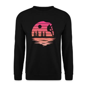 Boulder Klettern Bouldern Bergsteiger - Unisex Pullover - Schwarz - Vorne - Alina (178cm) & Michal (187cm)