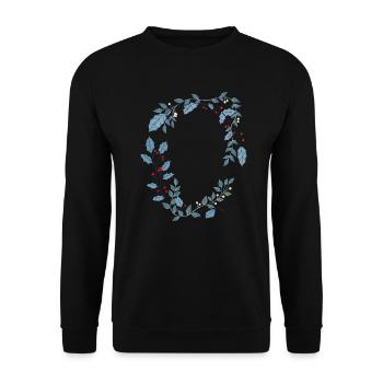 Christmas ornament floral - Unisex Sweatshirt - black - Front - Alina (178cm) & Michal (187cm)