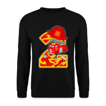 Feuerwehrmann 2. Geburtstagsparty Nummer 2 - 2 Jah - Unisex Pullover - Schwarz - Vorne - Alina (178cm) & Michal (187cm)