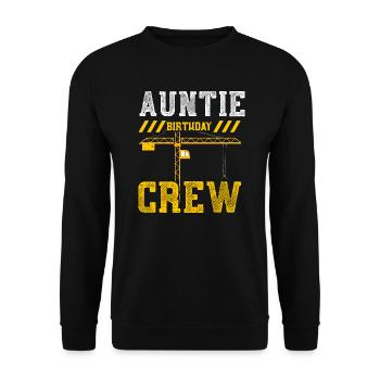 Auntie Birthday Crew - Unisex Pullover - Schwarz - Vorne - Alina (178cm) & Michal (187cm)