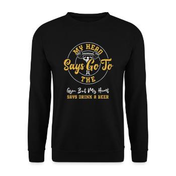 My Head Says Go To The Gym But M... - Unisex Sweatshirt - black - Front - Alina (178cm) & Michal (187cm)