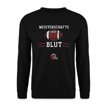 Meisterschafts Blut - Football - Unisex Pullover - Schwarz - Vorne - Alina (178cm) & Michal (187cm)