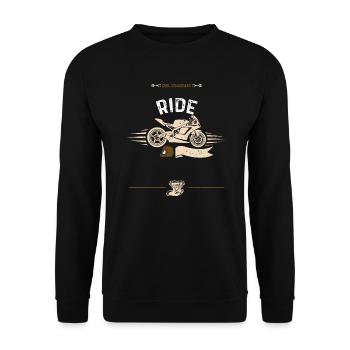 Cool Grandmas Ride - Motorcycle - Unisex Sweatshirt - black - Front - Alina (178cm) & Michal (187cm)