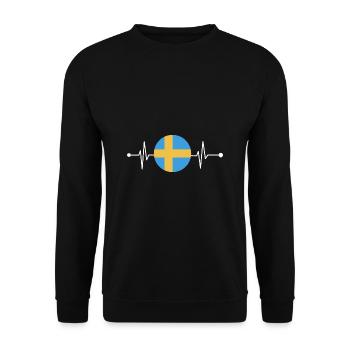 Suède Suédois Heartbeat - Sweat-shirt Unisexe - noir - Devant - Alina (178cm) & Michal (187cm)