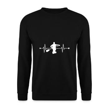 Kayaking Kayaking Heartbeat - Unisex Sweatshirt - black - Front - Alina (178cm) & Michal (187cm)