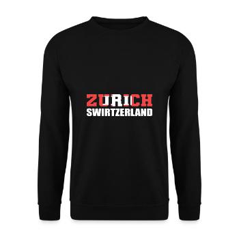 Schweiz Zürich - Unisex Pullover - Schwarz - Vorne - Alina (178cm) & Michal (187cm)