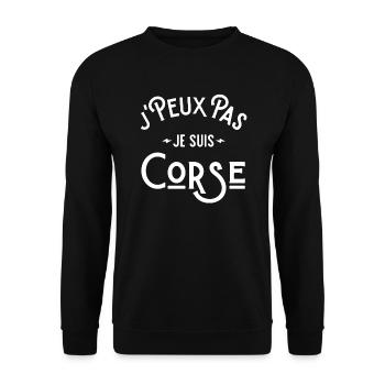 je peux pas je suis corse , Corse cadeau humour - Sweat-shirt Unisexe - noir - Devant - Alina (178cm) & Michal (187cm)