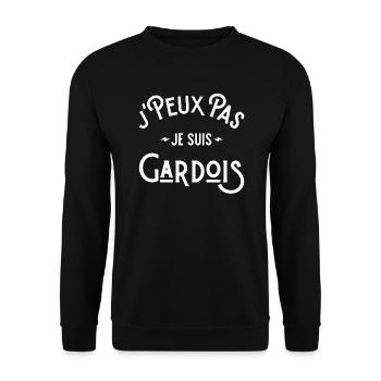 je peux pas je suis gardois département gard 30 - Sweat-shirt Unisexe - noir - Devant - Alina (178cm) & Michal (187cm)