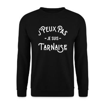 je peux pas je suis tarnaise , Tarn 81 cadeau - Sweat-shirt Unisexe - noir - Devant - Alina (178cm) & Michal (187cm)