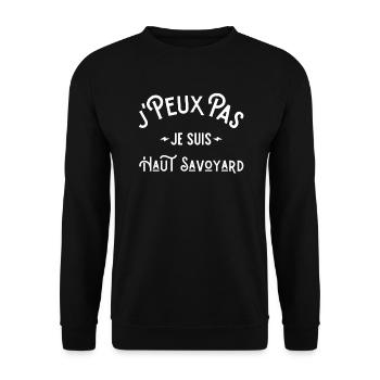 je peux pas je suis haut savoyard Haute Savoie 74 - Sweat-shirt Unisexe - noir - Devant - Alina (178cm) & Michal (187cm)