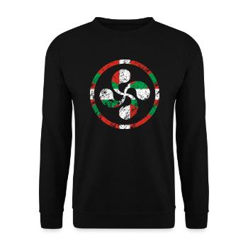 Lauburu of Euskadi. Basque Country. Ikurriña - Unisex Sweatshirt - black - Front - Alina (178cm) & Michal (187cm)