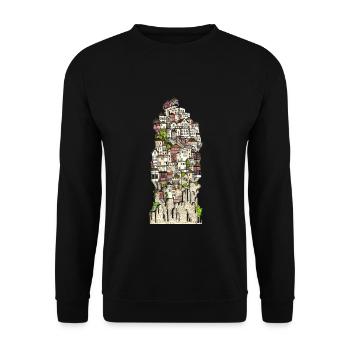 cityscape - Unisex Sweatshirt - black - Front - Alina (178cm) & Michal (187cm)