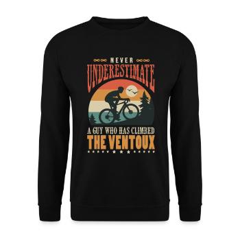a guy who has climbed the Ventoux velo - Unisex Sweatshirt - black - Front - Alina (178cm) & Michal (187cm)