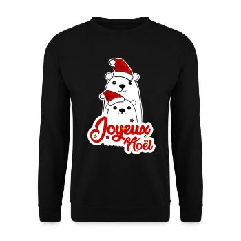 Joyeux Noel Noël fêter noël - Sweat-shirt Unisexe - noir - Devant - Alina (178cm) & Michal (187cm)