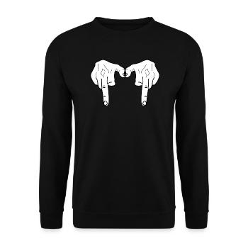 DOUBLE GANGSTA BAISE - Sweat-shirt Unisexe - noir - Devant - Alina (178cm) & Michal (187cm)