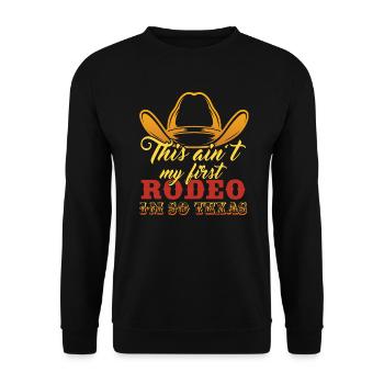 Nicht mein erstes Rodeo-Design für stolze Texaner - Unisex Pullover - Schwarz - Vorne - Alina (178cm) & Michal (187cm)