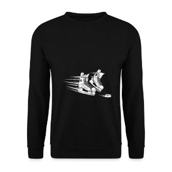 Eishockey Eis Hockey Wintersport Winter Geschenk - Unisex Pullover - Schwarz - Vorne - Alina (178cm) & Michal (187cm)
