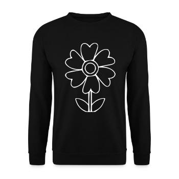 Dessin de fleur nature croquis blanc - Sweat-shirt Unisexe - noir - Devant - Alina (178cm) & Michal (187cm)