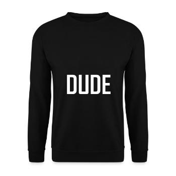 dude kumpel freund bro - Unisex Pullover - Schwarz - Vorne - Alina (178cm) & Michal (187cm)
