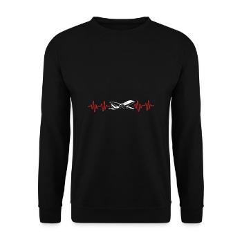 Air traffic controller - Unisex Sweatshirt - black - Front - Alina (178cm) & Michal (187cm)