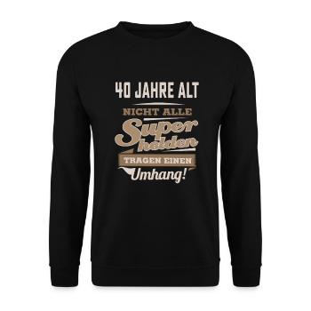 Superhelden in Sepia - 40 Jahre alt - RAHMENLOS - Unisex Pullover - Schwarz - Vorne - Alina (178cm) & Michal (187cm)