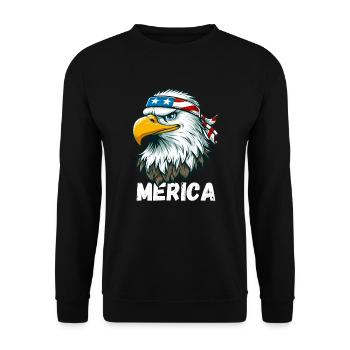 America Eagles USA Independence Day 4th of July Stars - Unisex Sweatshirt - black - Front - Alina (178cm) & Michal (187cm)