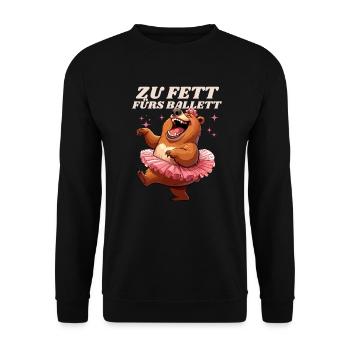 Bear Ballet Ballet Skirt Funny Self-Irony - Unisex Sweatshirt - black - Front - Alina (178cm) & Michal (187cm)