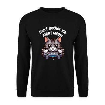 Video Game Katze Controller Gamer Zocken PC Lustig - Unisex Pullover - Schwarz - Vorne - Alina (178cm) & Michal (187cm)