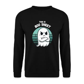 Halloween Ghost Ghost Bullshit Pun Funny - Unisex Sweatshirt - black - Front - Alina (178cm) & Michal (187cm)