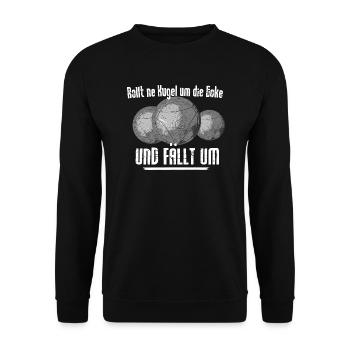 Boule...rollt ne kugel um die Ecke und fällt um - Unisex Pullover - Schwarz - Vorne - Alina (178cm) & Michal (187cm)