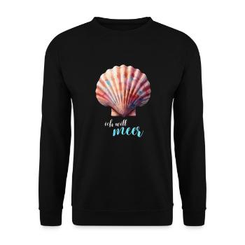 Holidays Sea Shell Scallop Longing Holidays - Unisex Sweatshirt - black - Front - Alina (178cm) & Michal (187cm)