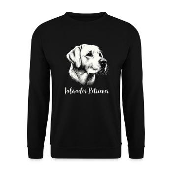 Labrador Retriever Hund Hundehalter Familienhund - Unisex Pullover - Schwarz - Vorne - Alina (178cm) & Michal (187cm)