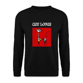 Cat Miró Artist Art Cat Owner Cute - Unisex Sweatshirt - black - Front - Alina (178cm) & Michal (187cm)