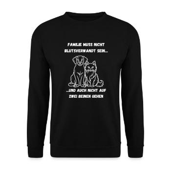 Dog Cat Family Paws Meow Wauwau Pet - Unisex Sweatshirt - black - Front - Alina (178cm) & Michal (187cm)