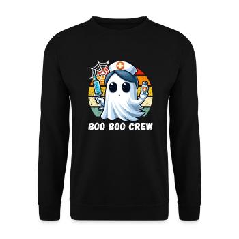 Halloween Ghost Nurse Doctor Retro Boo - Unisex Sweatshirt - black - Front - Alina (178cm) & Michal (187cm)