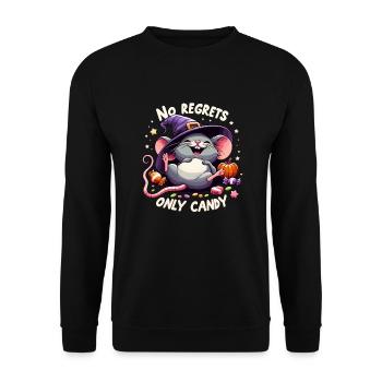 Halloween Mouse Witch Witch Hat Candy Funny Cute - Unisex Sweatshirt - black - Front - Alina (178cm) & Michal (187cm)