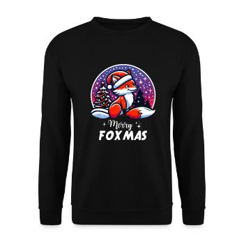 Noël Joyeux Foxmas Renard des neiges Renard Nature - Sweat-shirt Unisexe - noir - Devant - Alina (178cm) & Michal (187cm)