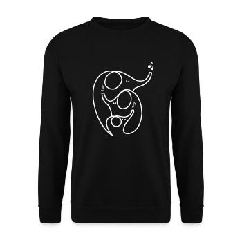 Musique Eléphants Trompette Note Graphique Afrique Drôle - Sweat-shirt Unisexe - noir - Devant - Alina (178cm) & Michal (187cm)