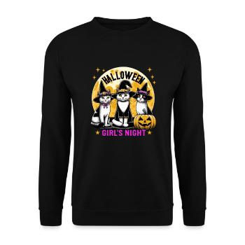 Halloween Cats Witches Girls Night Out Girlfriend Funny - Unisex Sweatshirt - black - Front - Alina (178cm) & Michal (187cm)