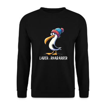 Hamburg Northern Germany Babbling Seagull North Sea Funny - Unisex Sweatshirt - black - Front - Alina (178cm) & Michal (187cm)