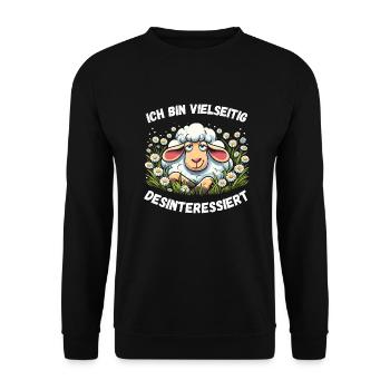 Hamburg Schaf Cartoon Comic Lustig - Unisex Pullover - Schwarz - Vorne - Alina (178cm) & Michal (187cm)