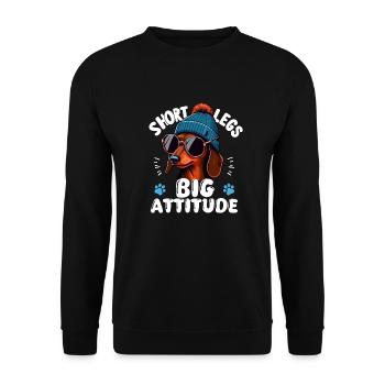 Chien Teckel Bonnet Dresseur de chiens École de chiens Fun - Sweat-shirt Unisexe - noir - Devant - Alina (178cm) & Michal (187cm)