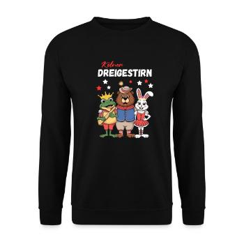Carnival Cologne Triumvirate Cologne Alaaf Bear - Unisex Sweatshirt - black - Front - Alina (178cm) & Michal (187cm)