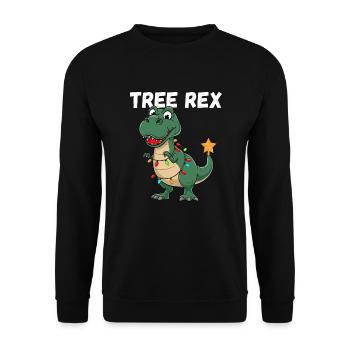 Noël dinosaure arbre Rex enfants drôle - Sweat-shirt Unisexe - noir - Devant - Alina (178cm) & Michal (187cm)