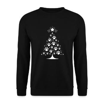 Noël arbre de Noël pattes chien chat mignon - Sweat-shirt Unisexe - noir - Devant - Alina (178cm) & Michal (187cm)