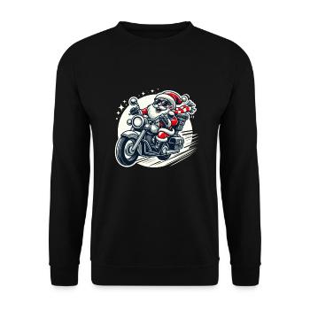 Cool Santa Claus on Motorcycle Men Funny - Unisex Sweatshirt - black - Front - Alina (178cm) & Michal (187cm)