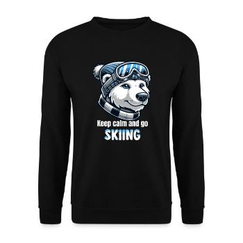 Polar Bear Skiing Ski Goggles Beanie Winter Vacation - Unisex Sweatshirt - black - Front - Alina (178cm) & Michal (187cm)