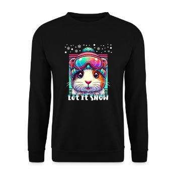 Cochon d’Inde Ski Vacances de ski Hiver Doux - Sweat-shirt Unisexe - noir - Devant - Alina (178cm) & Michal (187cm)