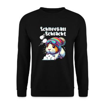 cochon d’Inde bataille de boules de neige Hiver Ski Fun - Sweat-shirt Unisexe - noir - Devant - Alina (178cm) & Michal (187cm)